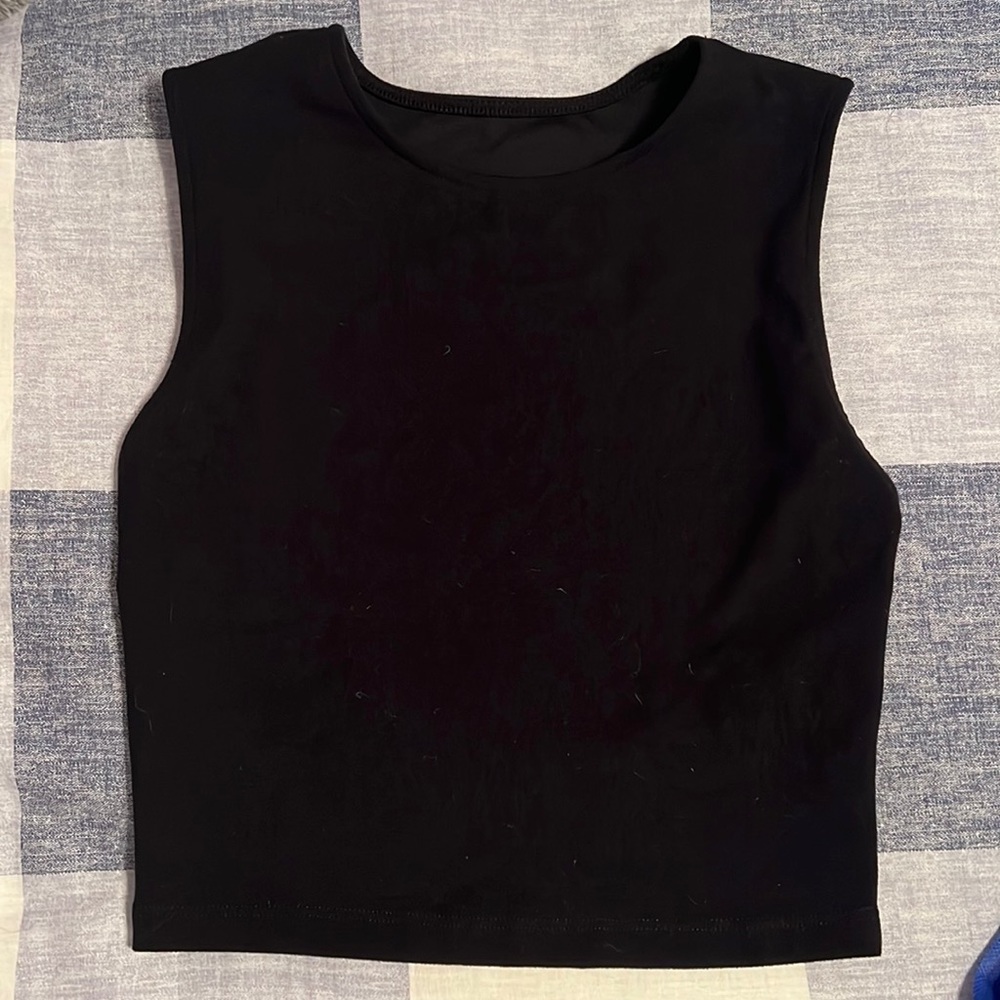 joah brown suede crop top